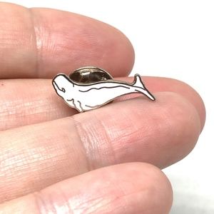 Vintage White Beluga Whale Pin - So Cute!